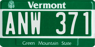 VT license plate ANW371