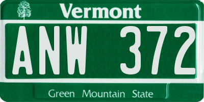 VT license plate ANW372