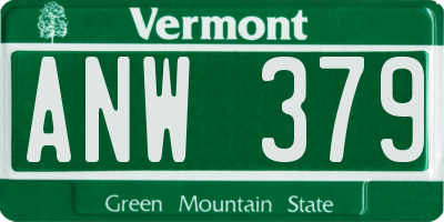 VT license plate ANW379