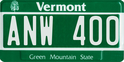 VT license plate ANW400