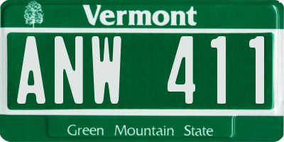 VT license plate ANW411