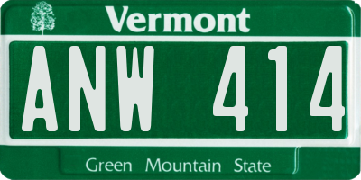 VT license plate ANW414