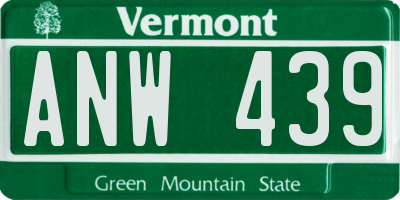 VT license plate ANW439