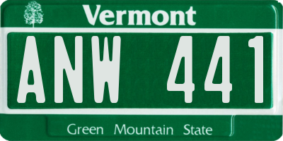 VT license plate ANW441