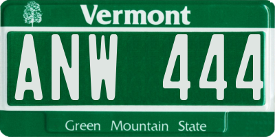 VT license plate ANW444