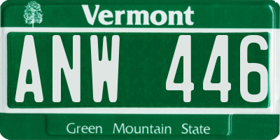 VT license plate ANW446