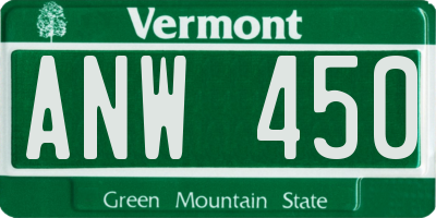 VT license plate ANW450