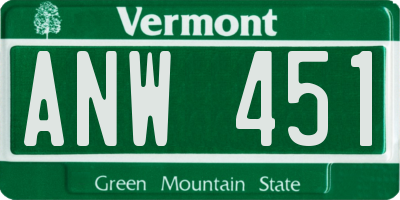 VT license plate ANW451