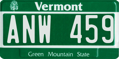 VT license plate ANW459