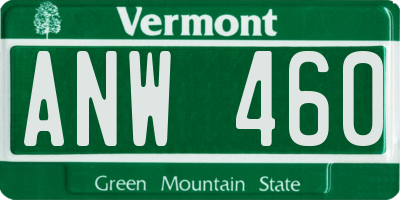 VT license plate ANW460