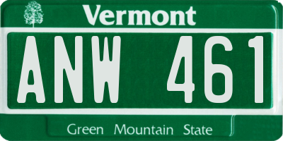 VT license plate ANW461