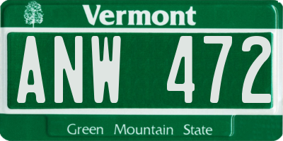 VT license plate ANW472