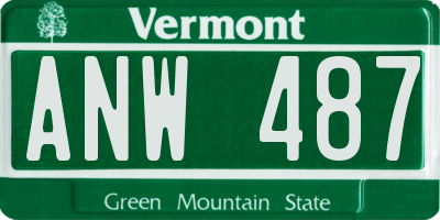 VT license plate ANW487