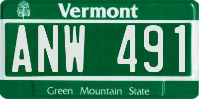 VT license plate ANW491