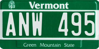 VT license plate ANW495