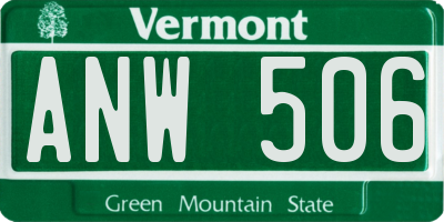 VT license plate ANW506