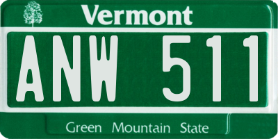 VT license plate ANW511