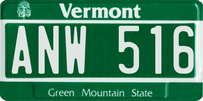 VT license plate ANW516