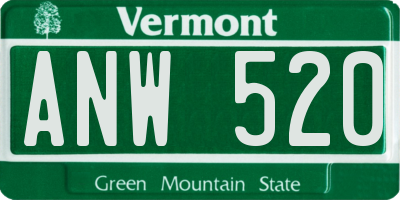 VT license plate ANW520