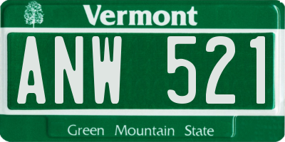 VT license plate ANW521