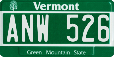 VT license plate ANW526