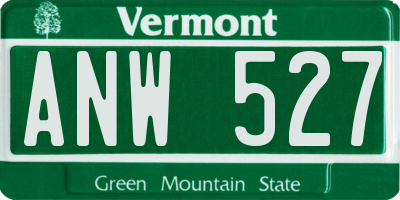 VT license plate ANW527