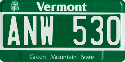 VT license plate ANW530