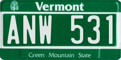 VT license plate ANW531