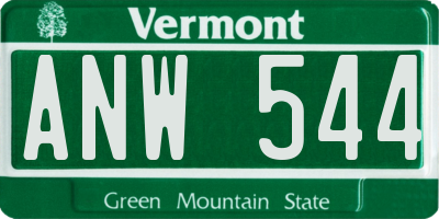 VT license plate ANW544