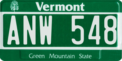 VT license plate ANW548