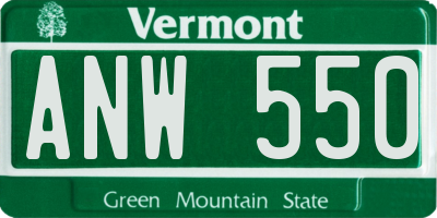 VT license plate ANW550