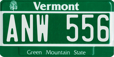 VT license plate ANW556