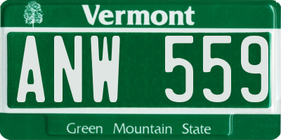 VT license plate ANW559