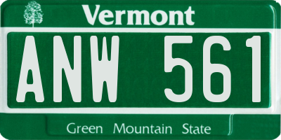 VT license plate ANW561