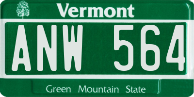VT license plate ANW564