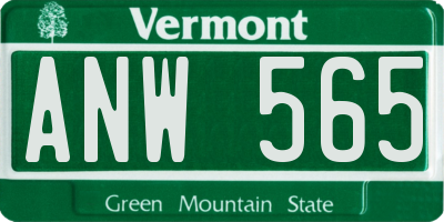 VT license plate ANW565
