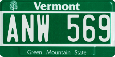 VT license plate ANW569