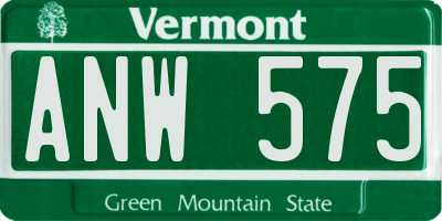 VT license plate ANW575