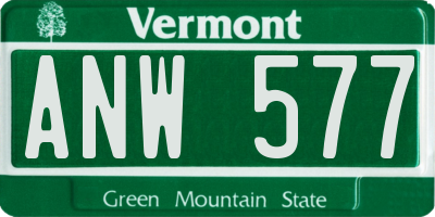 VT license plate ANW577