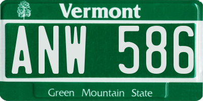 VT license plate ANW586