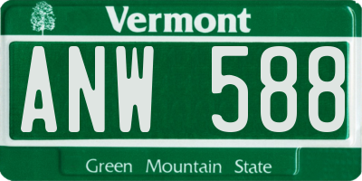 VT license plate ANW588