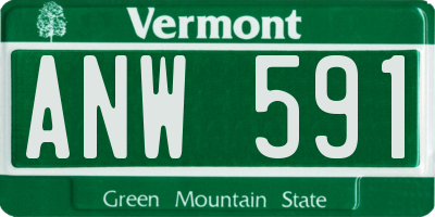 VT license plate ANW591