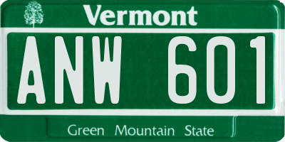 VT license plate ANW601