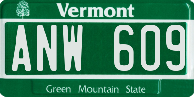 VT license plate ANW609