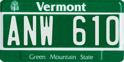 VT license plate ANW610