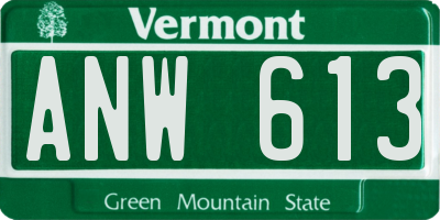 VT license plate ANW613