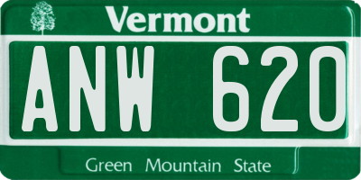 VT license plate ANW620