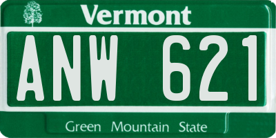 VT license plate ANW621