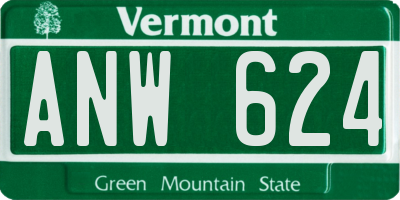 VT license plate ANW624