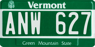 VT license plate ANW627